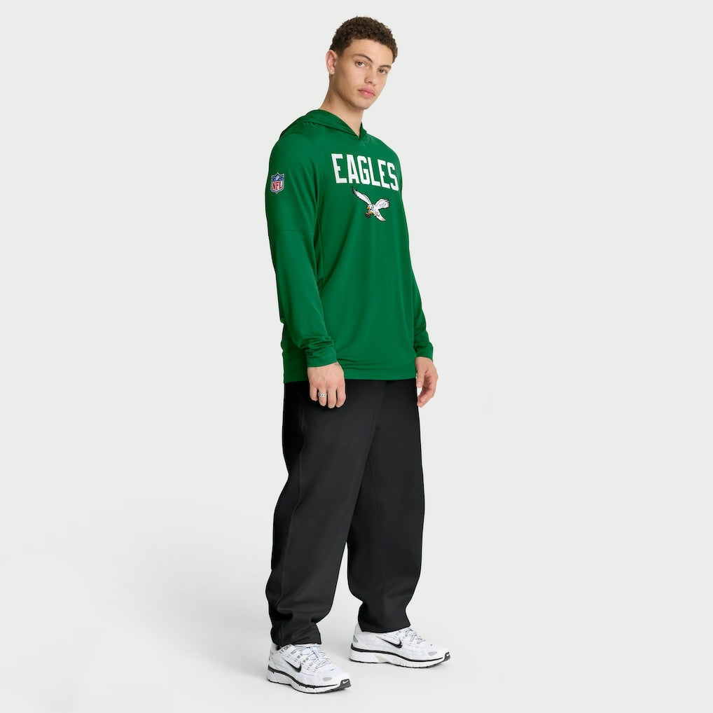 Philadelphia Eagles Sideline Pass Accuracy Dri-FIT Long Sleeve Hoodie T-Shirt  - Kelly Green - Nike