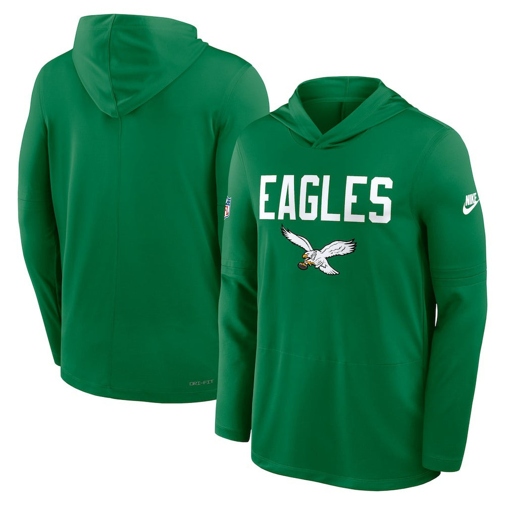Philadelphia Eagles Sideline Pass Accuracy Dri-FIT Long Sleeve Hoodie T-Shirt  - Kelly Green - Nike
