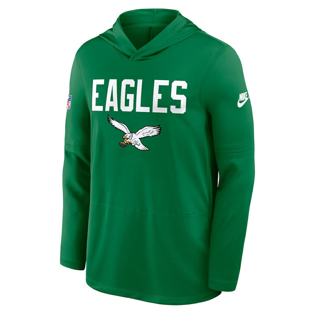 Philadelphia Eagles Sideline Pass Accuracy Dri-FIT Long Sleeve Hoodie T-Shirt  - Kelly Green - Nike