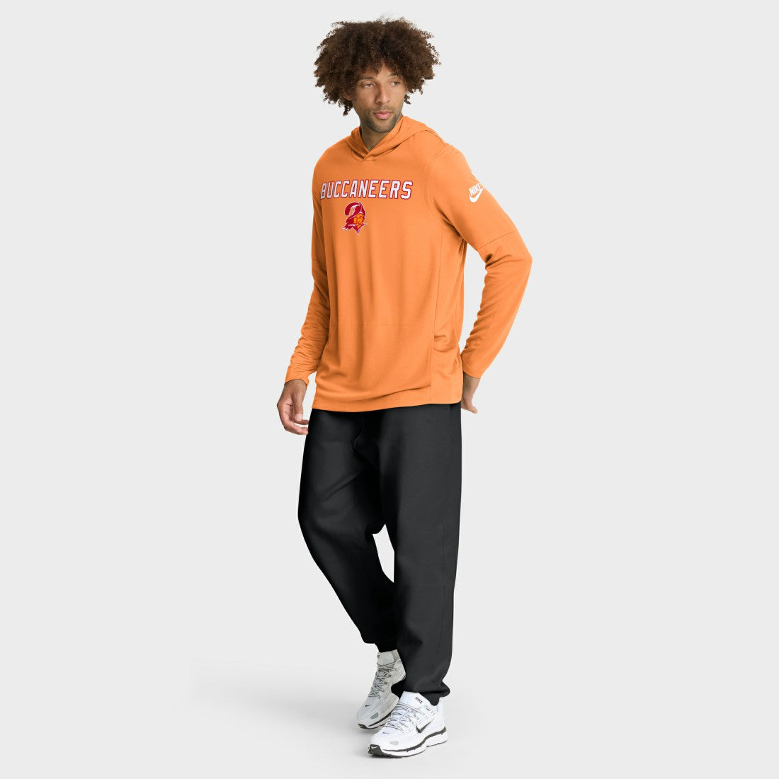 Tampa Bay Buccaneers Sideline Pass Accuracy Dri-FIT Long Sleeve Hoodie T-Shirt - Orange - Nike