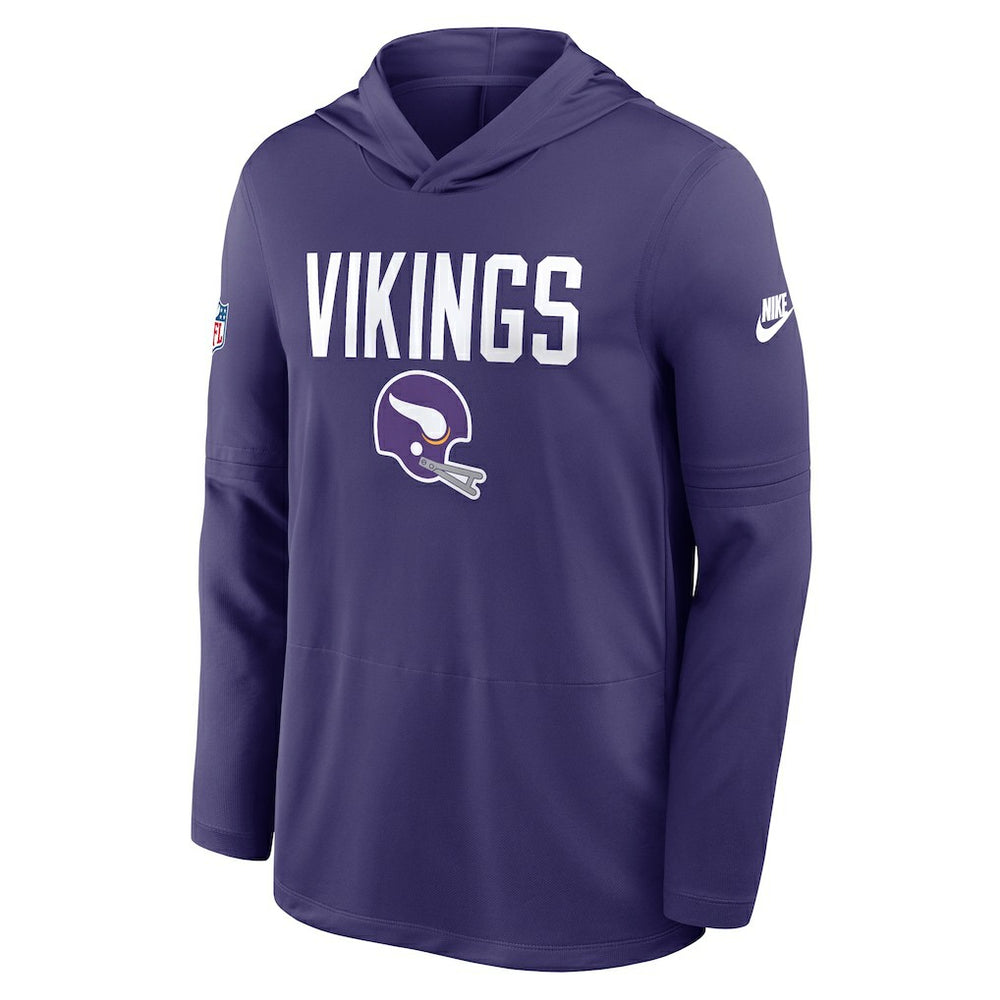 Minnesota Vikings Sideline Pass Accuracy Dri-FIT Long Sleeve Hoodie T-Shirt - Purple - Nike