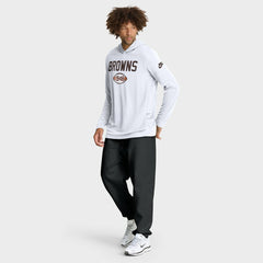 Cleveland Browns Sideline Pass Accuracy Dri-FIT Long Sleeve Hoodie T-Shirt - White - Nike