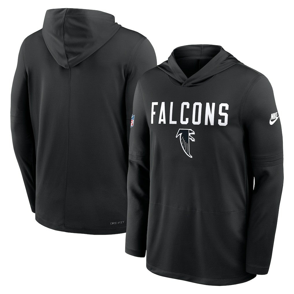 Atlanta Falcons Sideline Pass Accuracy Dri-FIT Long Sleeve Hoodie T-Shirt - Black - Nike