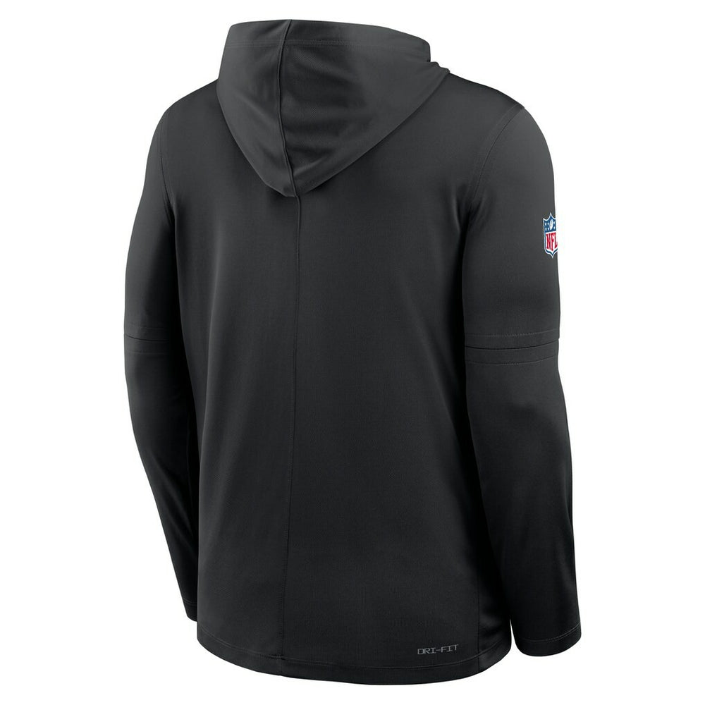 New York Jets Sideline Pass Accuracy Dri-FIT Long Sleeve Hoodie T-Shirt - Black - Nike
