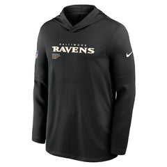 Baltimore Ravens Sideline Pure Fury Performance Long Sleeve Hoodie T-Shirt - Black - Nike