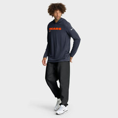 Chicago Bears Sideline Pure Fury Performance Long Sleeve Hoodie T-Shirt - Navy - Nike