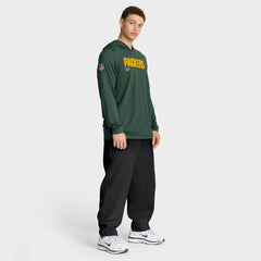 Green Bay Packers Sideline Pure Fury Performance Long Sleeve Hoodie T-Shirt - Green - Nike
