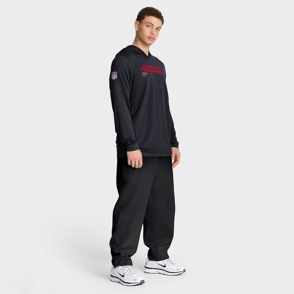 Houston Texans Sideline Pure Fury Performance Long Sleeve Hoodie T-Shirt - Navy - Nike
