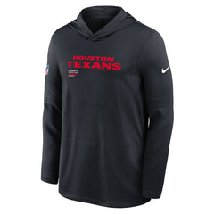 Houston Texans Sideline Pure Fury Performance Long Sleeve Hoodie T-Shirt - Navy - Nike