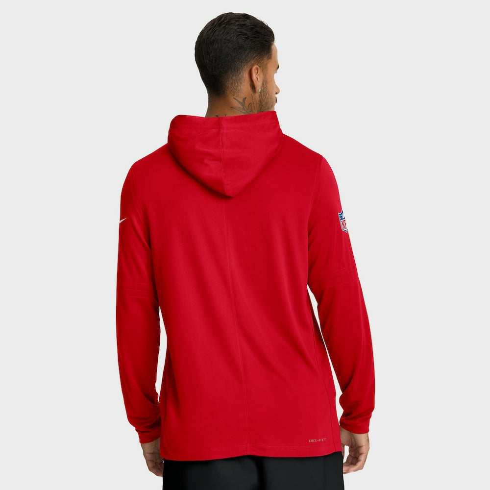 Houston Texans Sideline Pure Fury Performance Long Sleeve Hoodie T-Shirt - Red - Nike