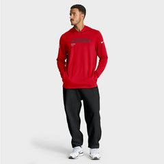 Houston Texans Sideline Pure Fury Performance Long Sleeve Hoodie T-Shirt - Red - Nike