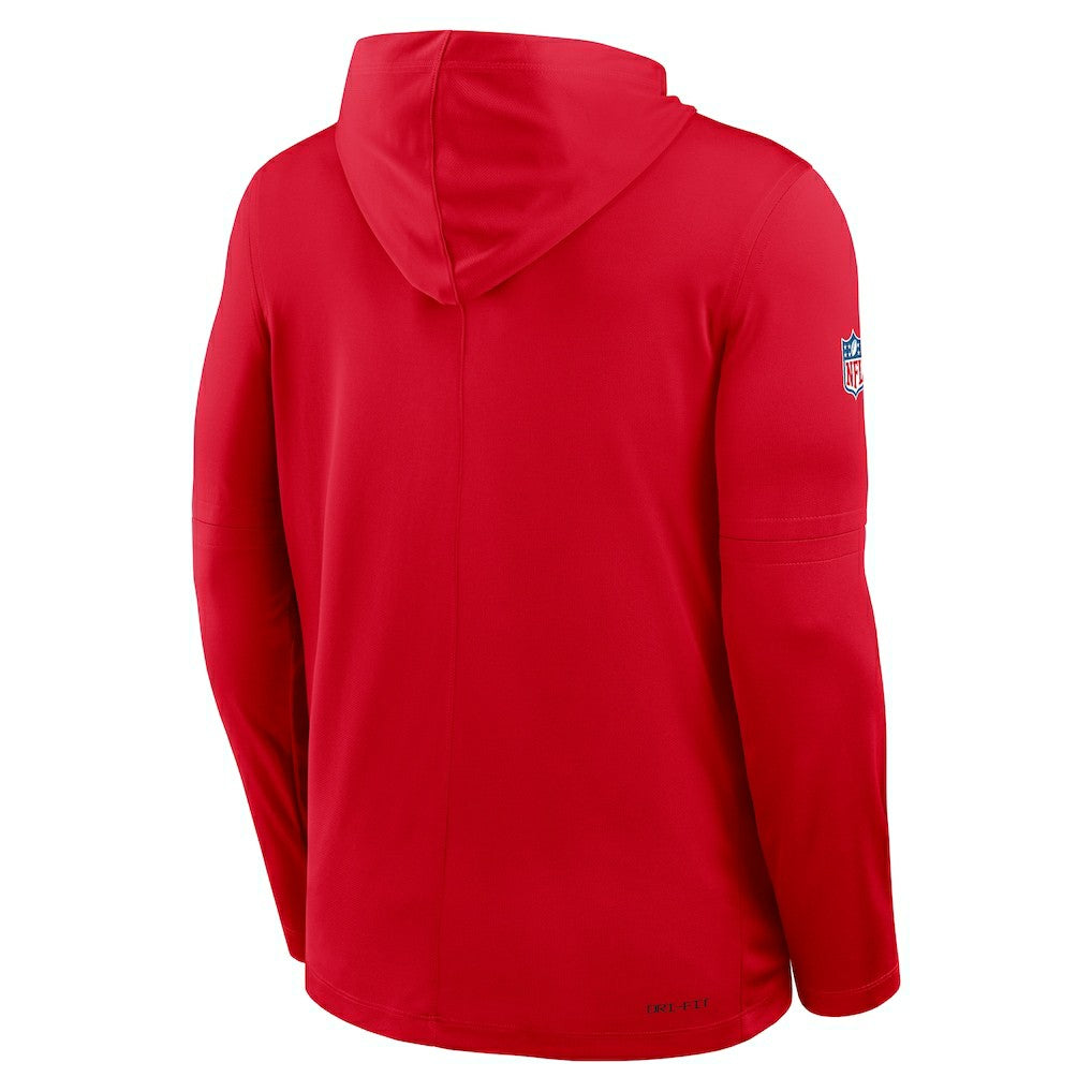 Houston Texans Sideline Pure Fury Performance Long Sleeve Hoodie T-Shirt - Red - Nike