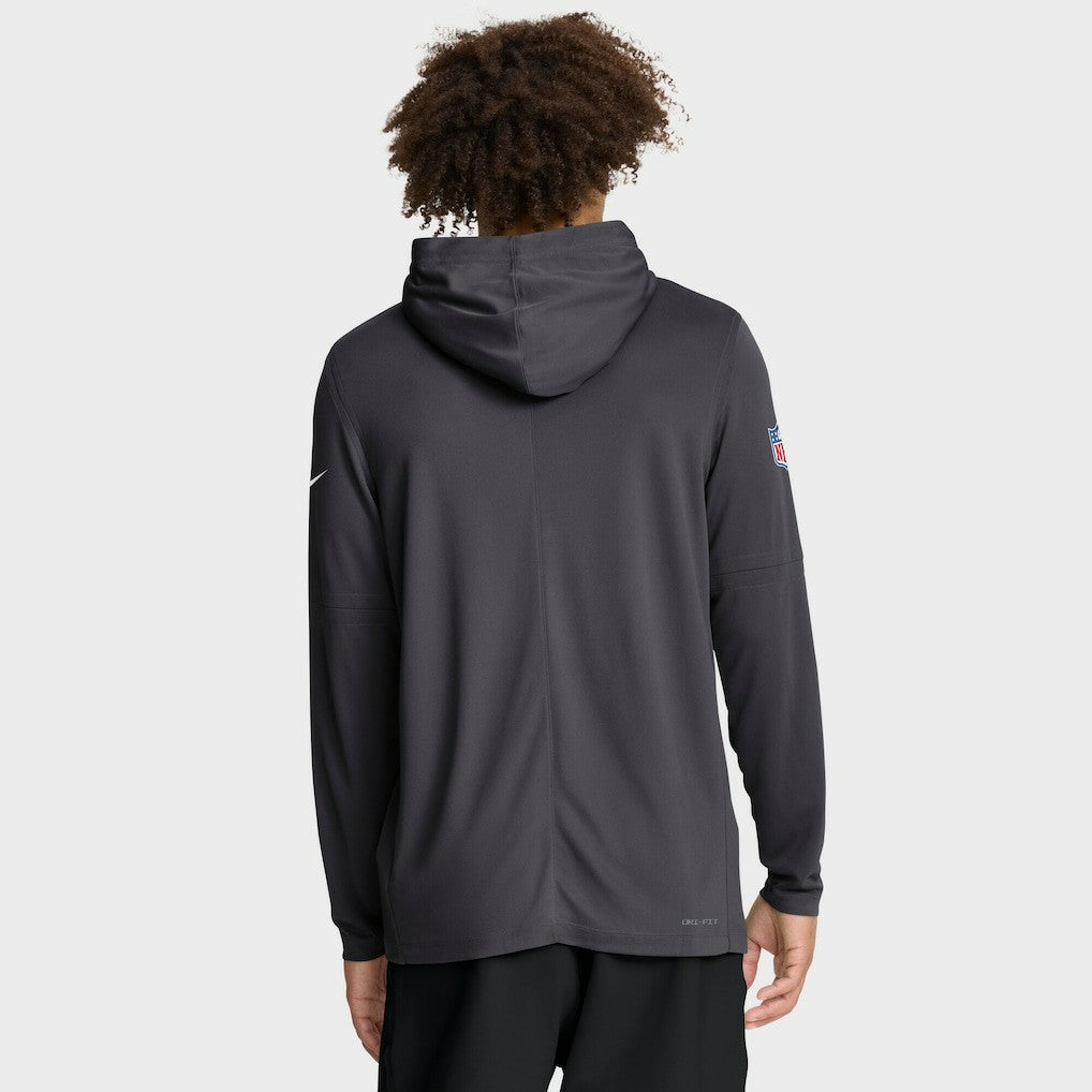 Dallas Cowboys Sideline Pure Fury Performance Long Sleeve Hoodie T-Shirt - Anthracite - Nike
