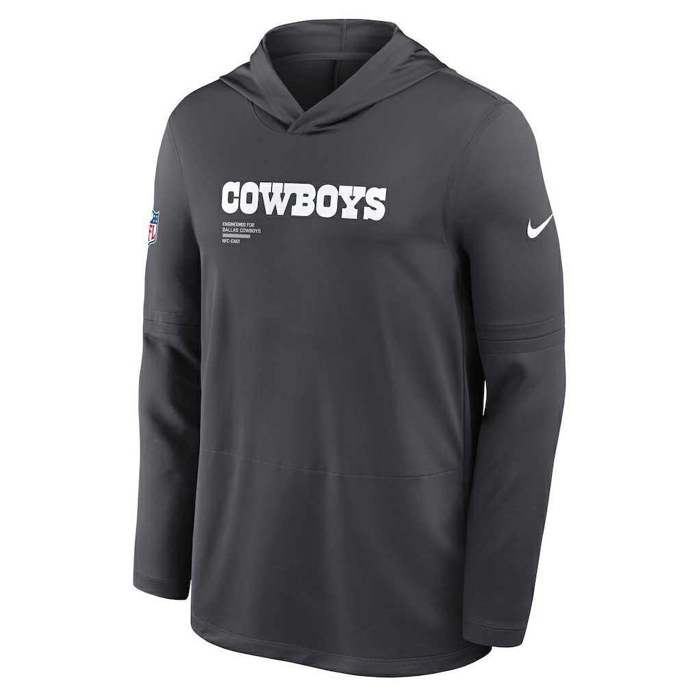 Dallas Cowboys Sideline Pure Fury Performance Long Sleeve Hoodie T-Shirt - Anthracite - Nike
