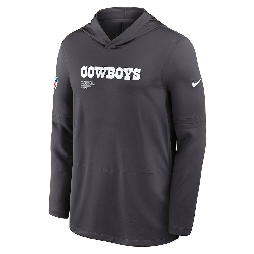 Dallas Cowboys Sideline Pure Fury Performance Long Sleeve Hoodie T-Shirt - Anthracite - Nike