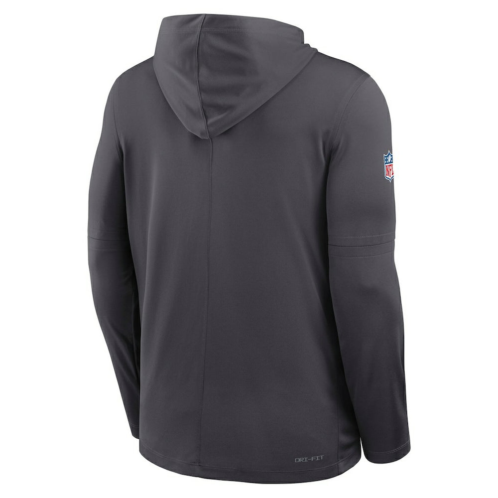 Dallas Cowboys Sideline Pure Fury Performance Long Sleeve Hoodie T-Shirt - Anthracite - Nike