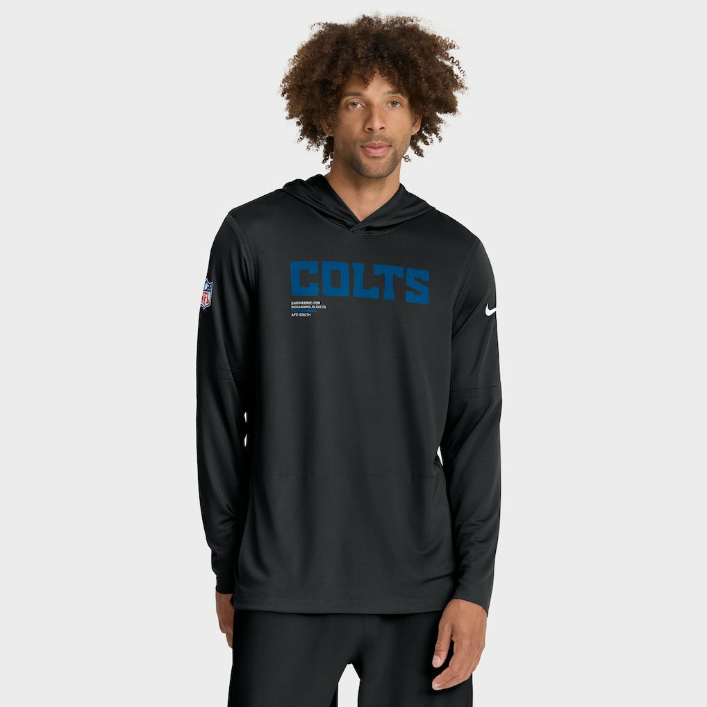 Indianapolis Colts Sideline Pure Fury Performance Long Sleeve Hoodie T-Shirt - Black - Nike