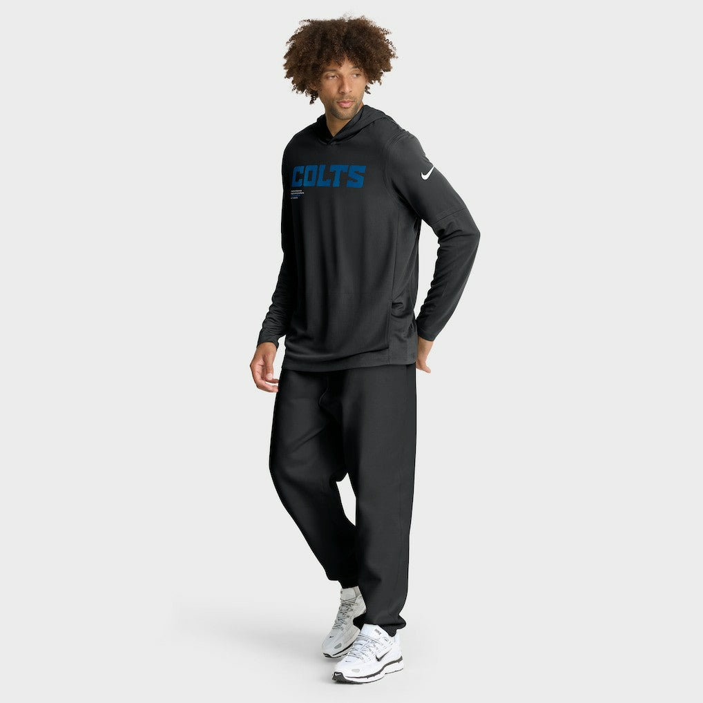 Indianapolis Colts Sideline Pure Fury Performance Long Sleeve Hoodie T-Shirt - Black - Nike