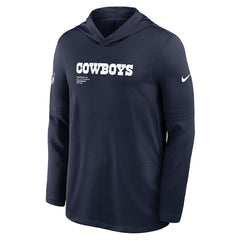 Dallas Cowboys Sideline Pure Fury Performance Long Sleeve Hoodie T-Shirt - Navy - Nike