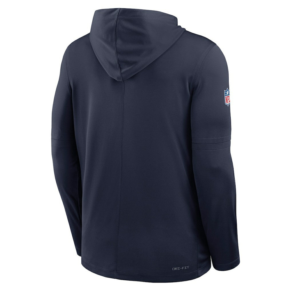 Dallas Cowboys Sideline Pure Fury Performance Long Sleeve Hoodie T-Shirt - Navy - Nike