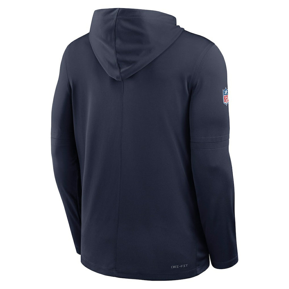 Dallas Cowboys Sideline Pure Fury Performance Long Sleeve Hoodie T-Shirt - Navy - Nike