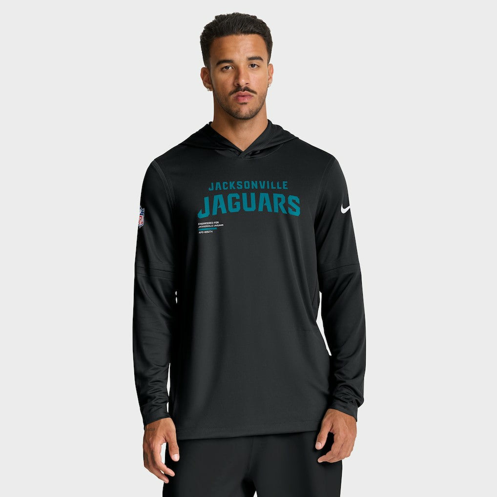 Jacksonville Jaguars Sideline Pure Fury Performance Long Sleeve Hoodie T-Shirt - Black - Nike
