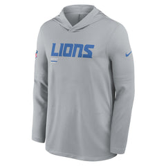 Detroit Lions Sideline Pure Fury Performance Long Sleeve Hoodie T-Shirt - Gray - Nike