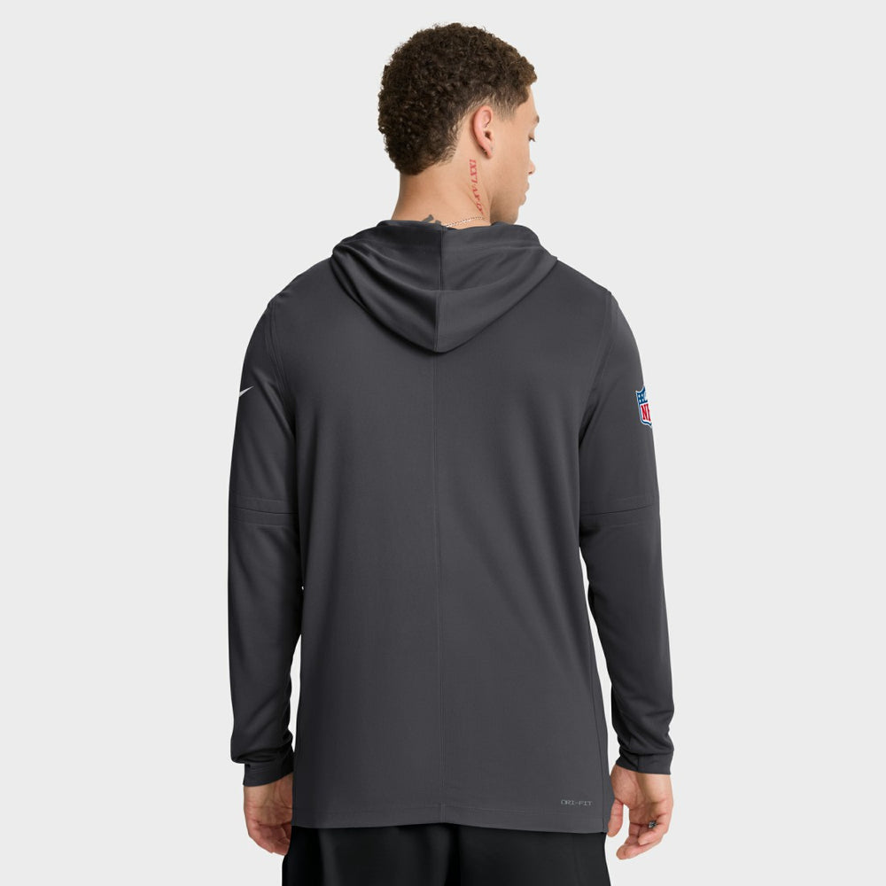 Green Bay Packers Sideline Pure Fury Performance Long Sleeve Hoodie T-Shirt - Anthracite - Nike