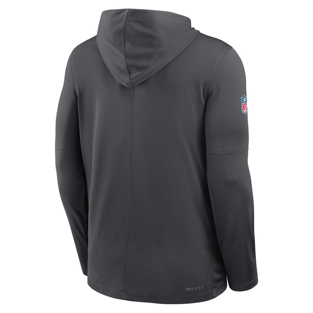 Green Bay Packers Sideline Pure Fury Performance Long Sleeve Hoodie T-Shirt - Anthracite - Nike