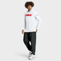 Kansas City Chiefs Sideline Pure Fury Performance Long Sleeve Hoodie T-Shirt - White - Nike