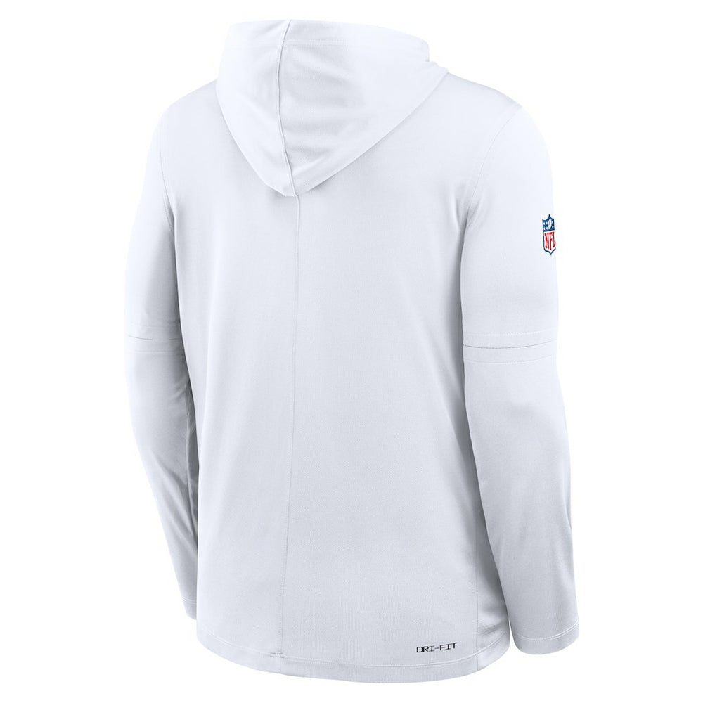Kansas City Chiefs Sideline Pure Fury Performance Long Sleeve Hoodie T-Shirt - White - Nike