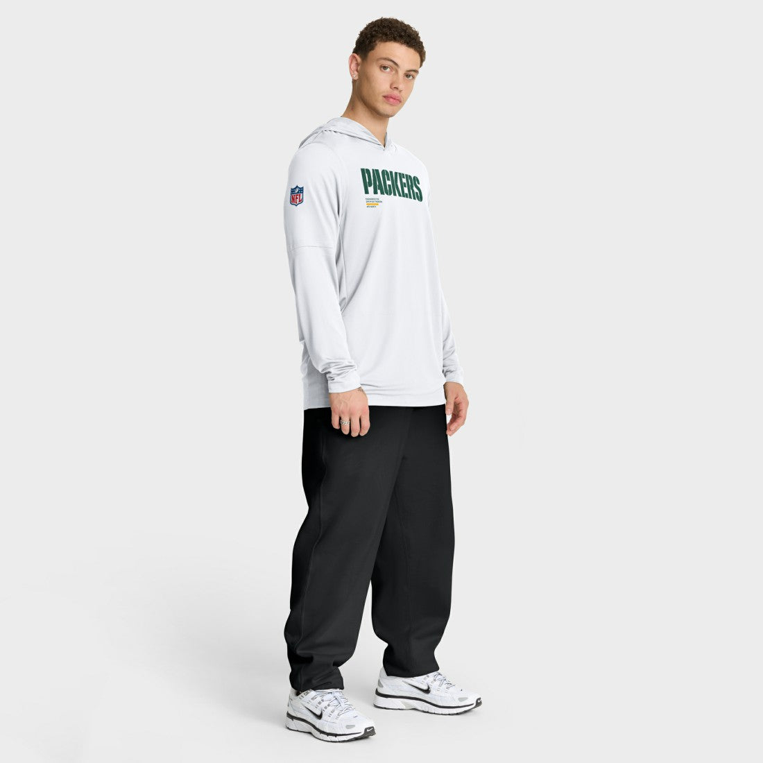 Green Bay Packers Sideline Pure Fury Performance Long Sleeve Hoodie T-Shirt - White - Nike