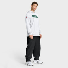 Green Bay Packers Sideline Pure Fury Performance Long Sleeve Hoodie T-Shirt - White - Nike