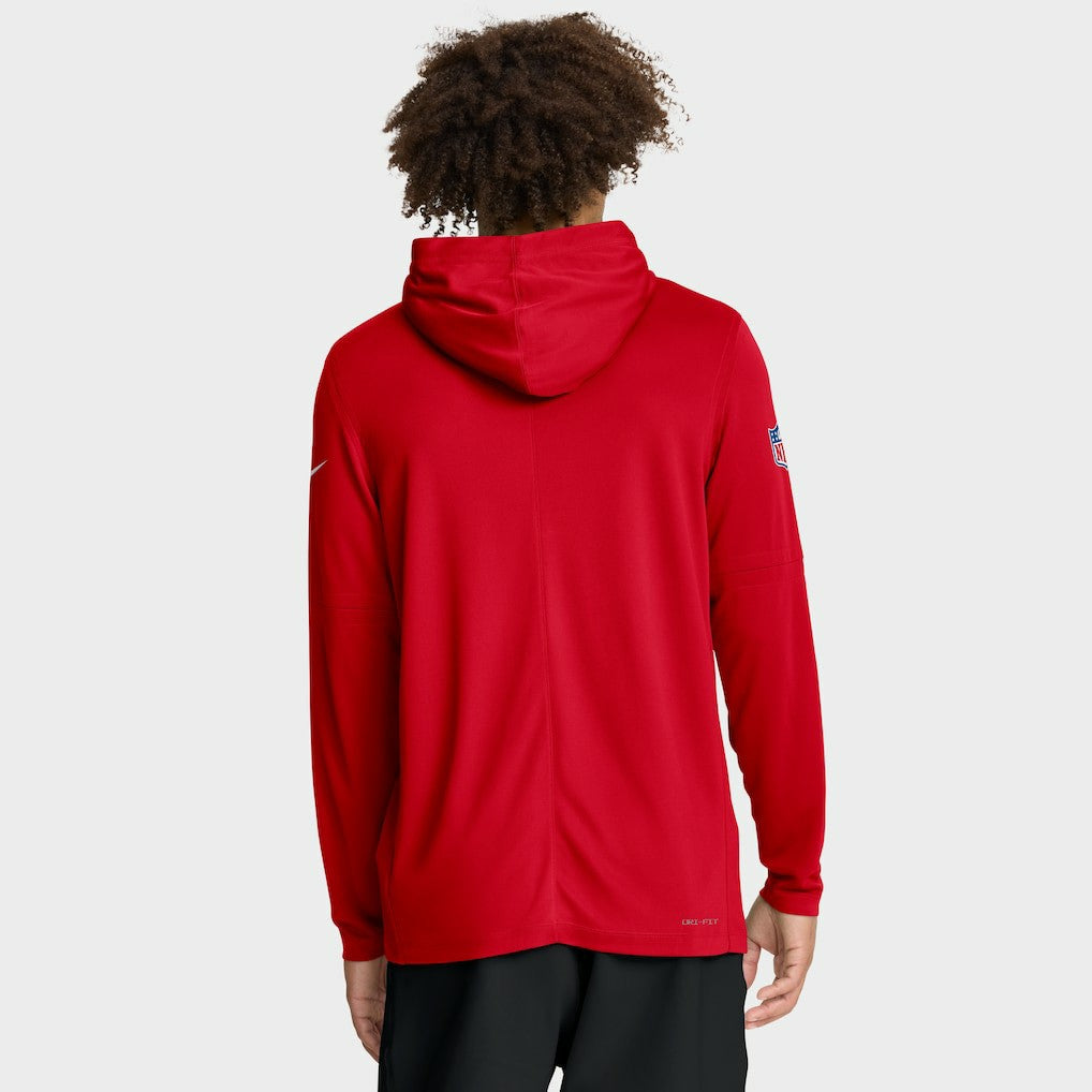 Kansas City Chiefs Sideline Pure Fury Performance Long Sleeve Hoodie T-Shirt - Red - Nike