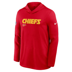 Kansas City Chiefs Sideline Pure Fury Performance Long Sleeve Hoodie T-Shirt - Red - Nike