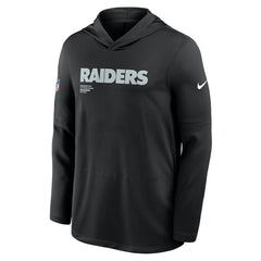 Las Vegas Raiders Sideline Pure Fury Performance Long Sleeve Hoodie T-Shirt - Black - Nike