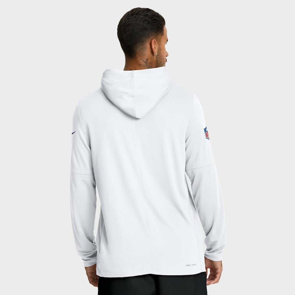 Minnesota Vikings Sideline Pure Fury Performance Long Sleeve Hoodie T-Shirt - White - Nike