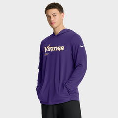 Minnesota Vikings Sideline Pure Fury Performance Long Sleeve Hoodie T-Shirt - Purple - Nike