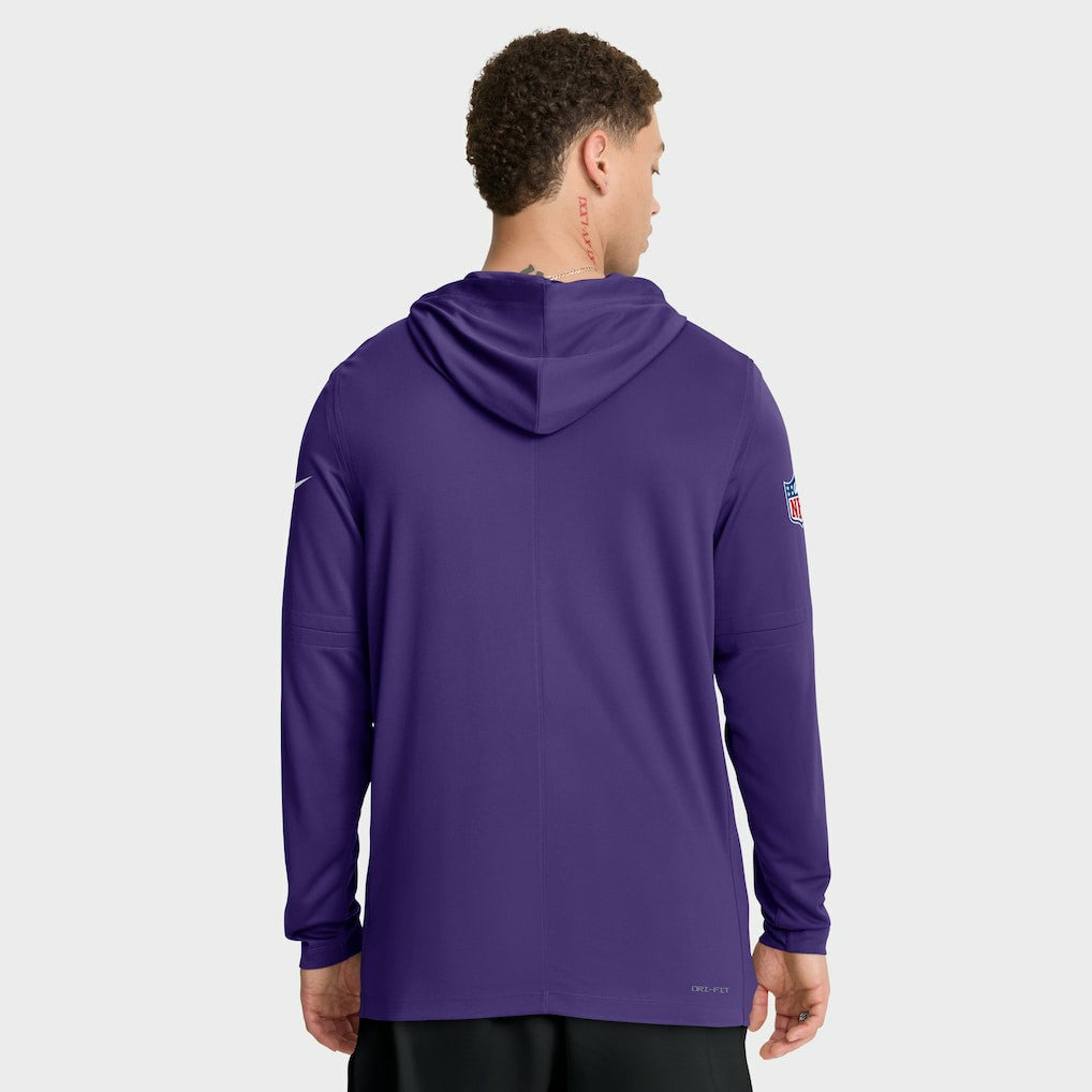 Minnesota Vikings Sideline Pure Fury Performance Long Sleeve Hoodie T-Shirt - Purple - Nike