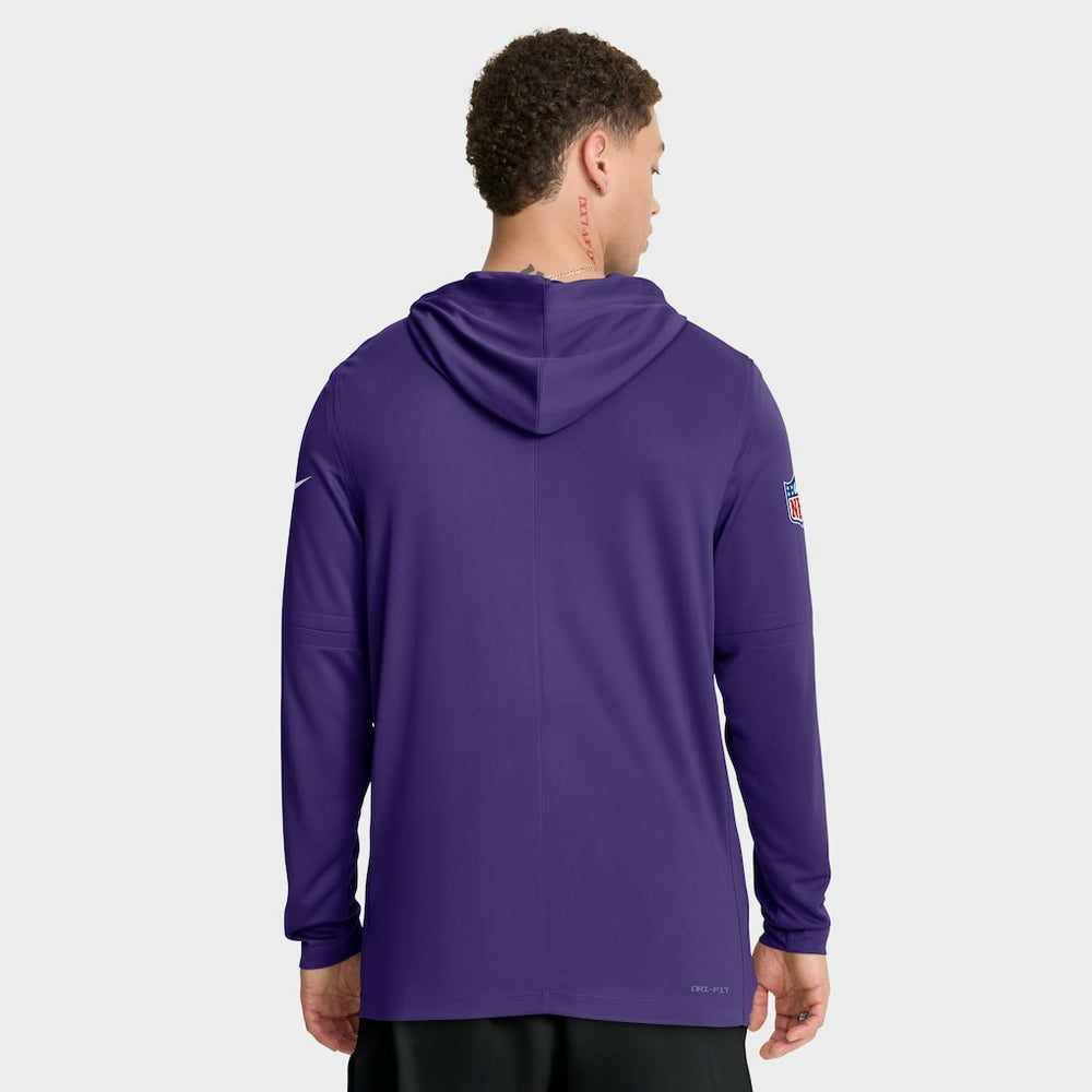 Minnesota Vikings Sideline Pure Fury Performance Long Sleeve Hoodie T-Shirt - Purple - Nike
