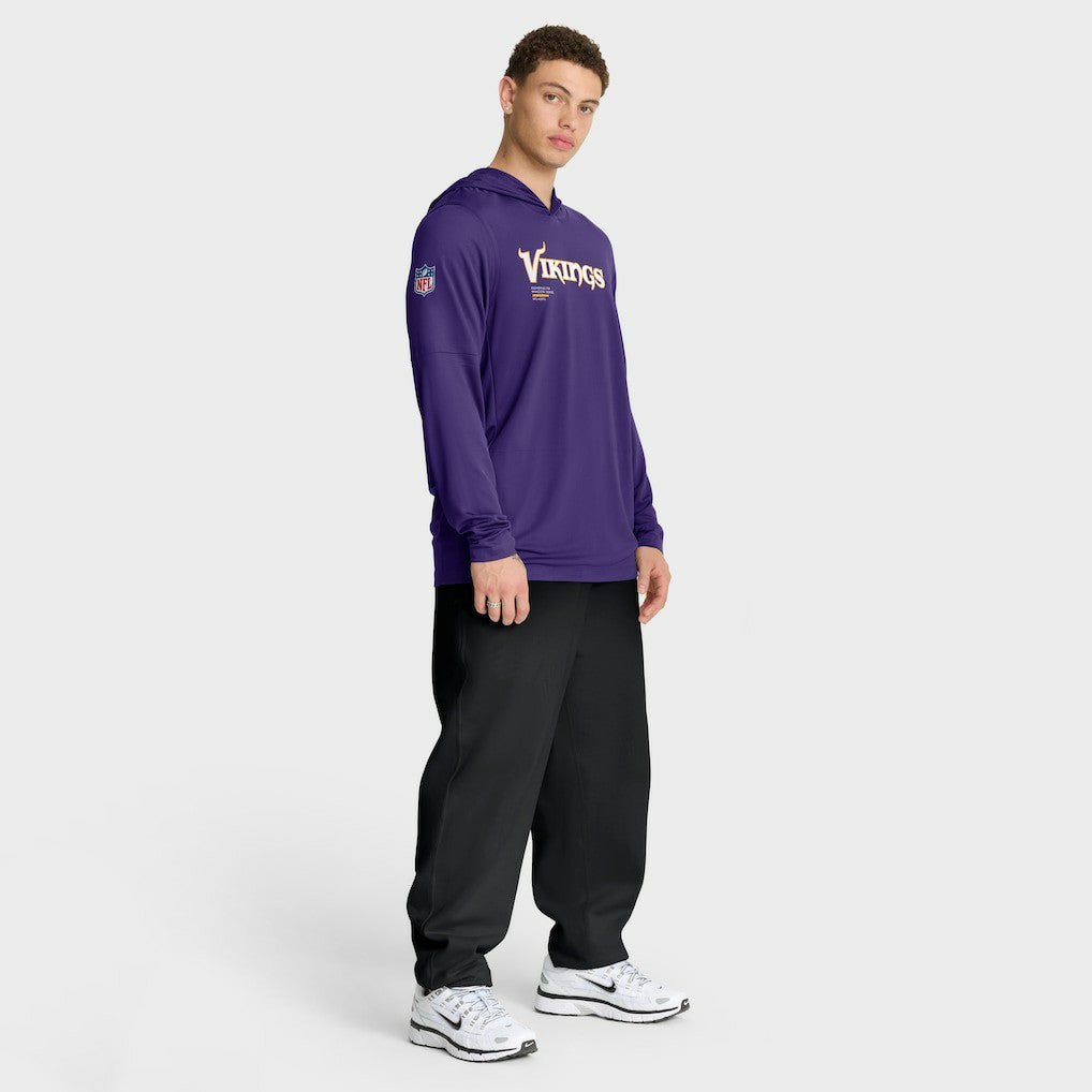 Minnesota Vikings Sideline Pure Fury Performance Long Sleeve Hoodie T-Shirt - Purple - Nike