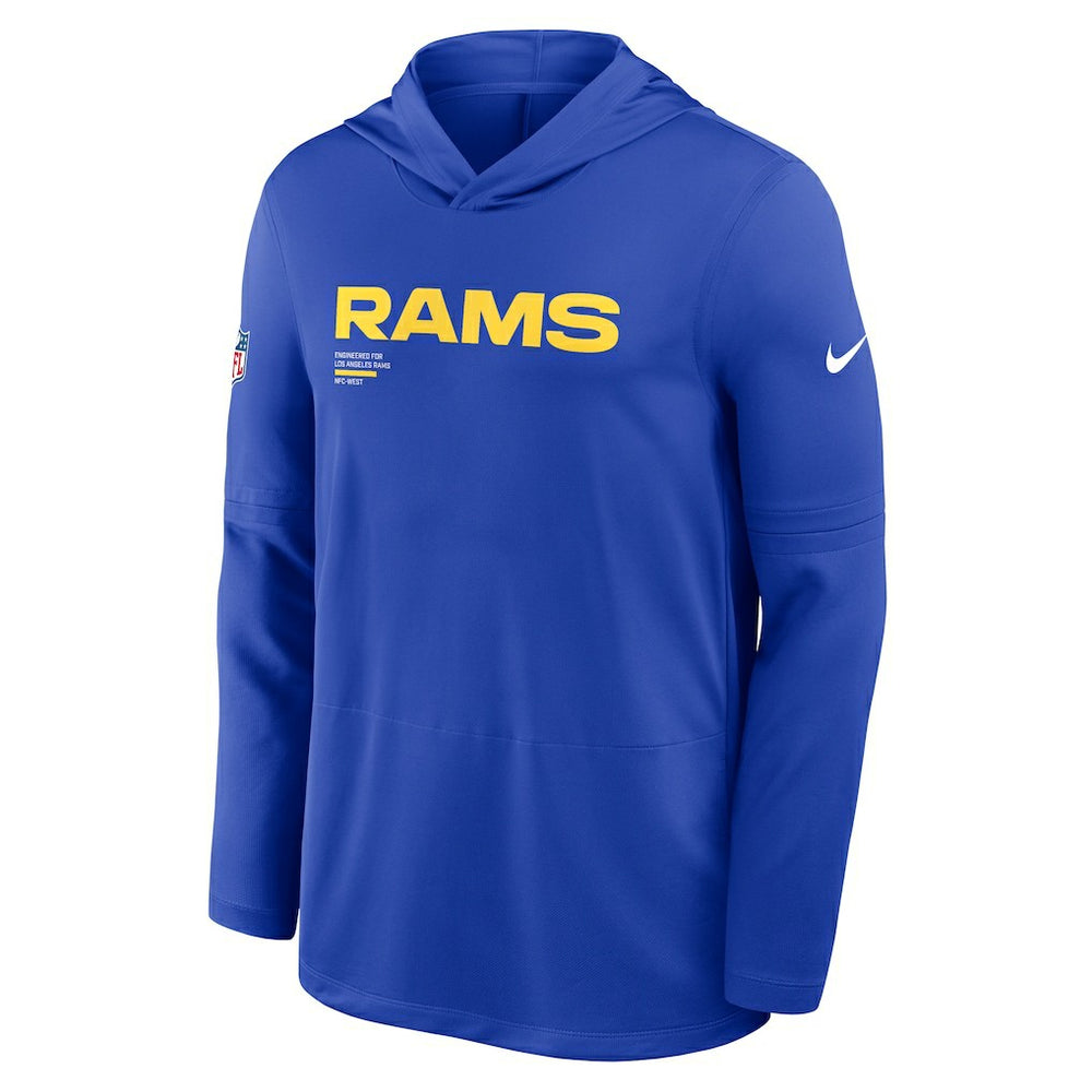 Los Angeles Rams Sideline Pure Fury Performance Long Sleeve Hoodie T-Shirt - Royal - Nike
