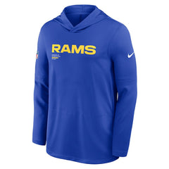 Los Angeles Rams Sideline Pure Fury Performance Long Sleeve Hoodie T-Shirt - Royal - Nike