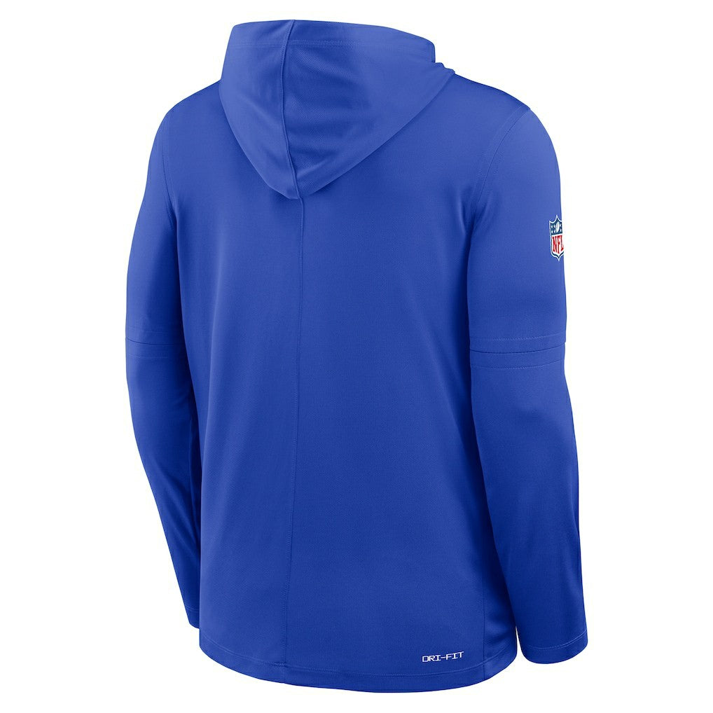 Los Angeles Rams Sideline Pure Fury Performance Long Sleeve Hoodie T-Shirt - Royal - Nike