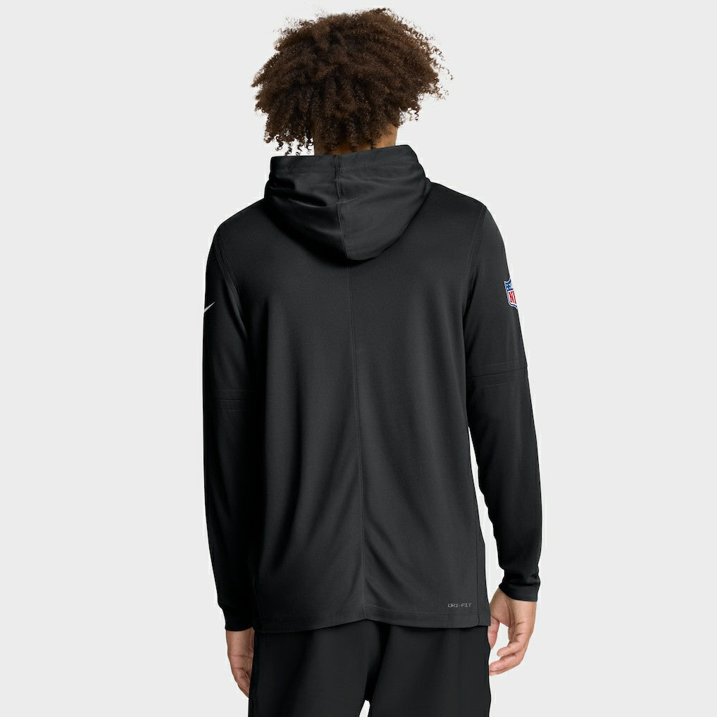 New Orleans Saints Sideline Pure Fury Performance Long Sleeve Hoodie T-Shirt - Black - Nike