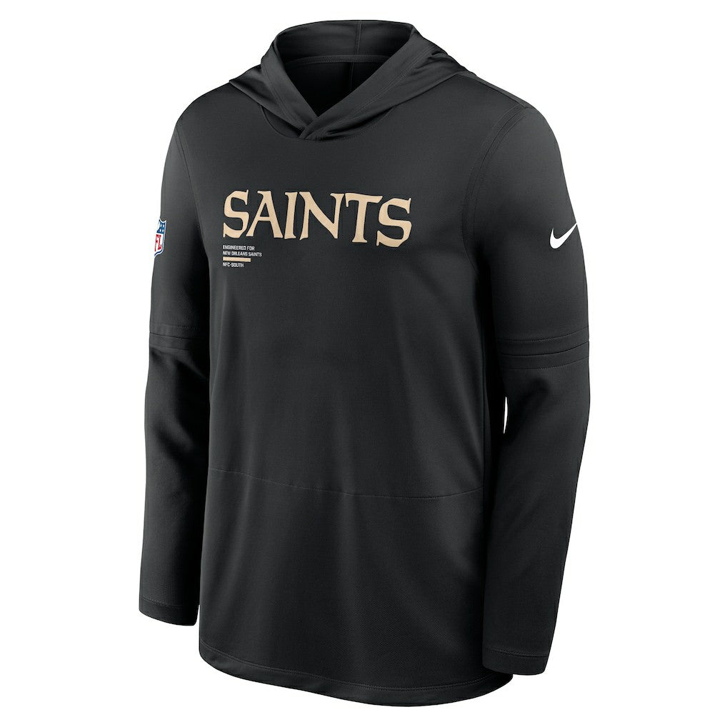 New Orleans Saints Sideline Pure Fury Performance Long Sleeve Hoodie T-Shirt - Black - Nike