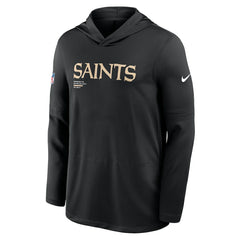 New Orleans Saints Sideline Pure Fury Performance Long Sleeve Hoodie T-Shirt - Black - Nike