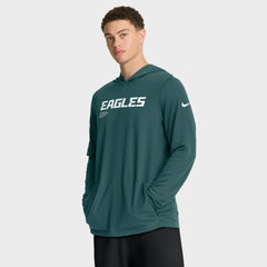 Philadelphia Eagles Sideline Pure Fury Performance Long Sleeve Hoodie T-Shirt - Green - Nike
