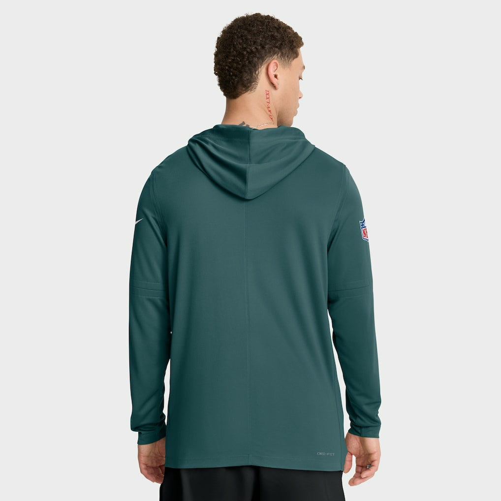 Philadelphia Eagles Sideline Pure Fury Performance Long Sleeve Hoodie T-Shirt - Green - Nike