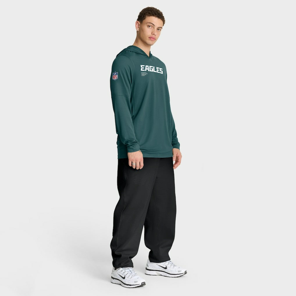 Philadelphia Eagles Sideline Pure Fury Performance Long Sleeve Hoodie T-Shirt - Green - Nike